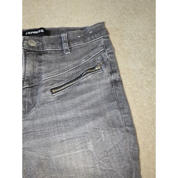 Express Women’s Size 2R Gray Stretch Ankle Zip High Rise Skinny Jeans - Picture 4 of 9